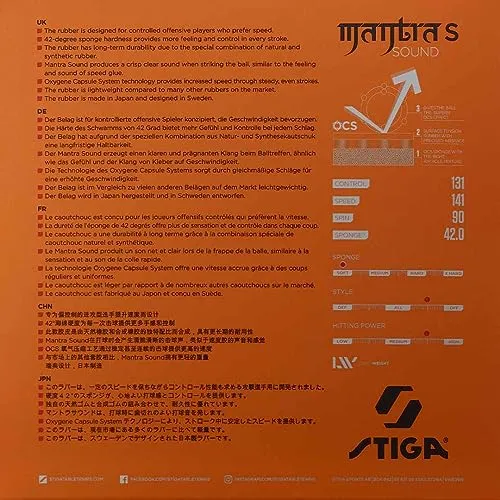 STIGA Mantra Sound revêtement tennis table noir offensif