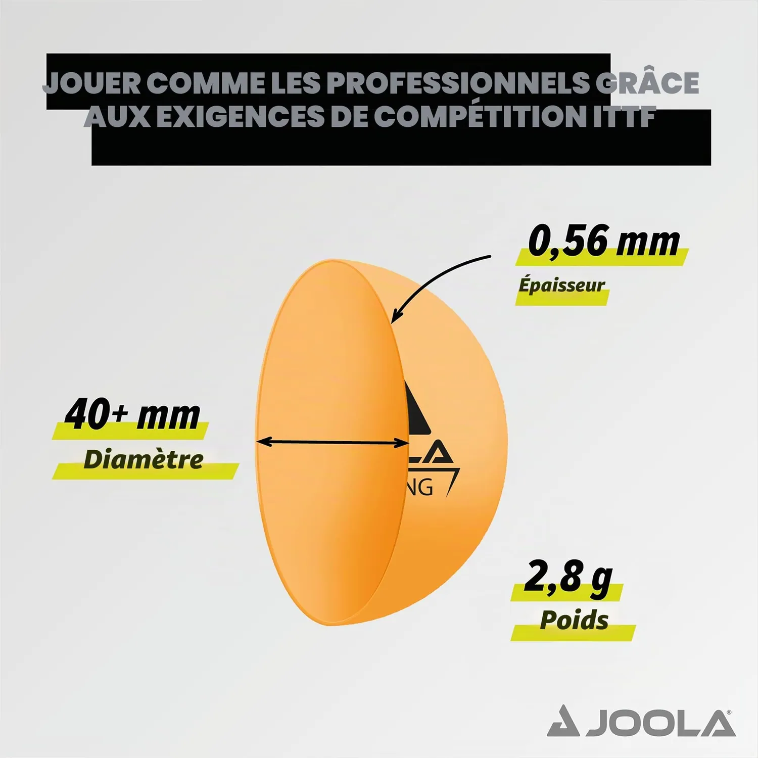 JOOLA Training 120 balles ping-pong orange