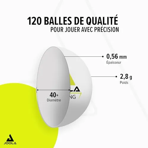 JOOLA Training 120 balles ping-pong entraînement blanches