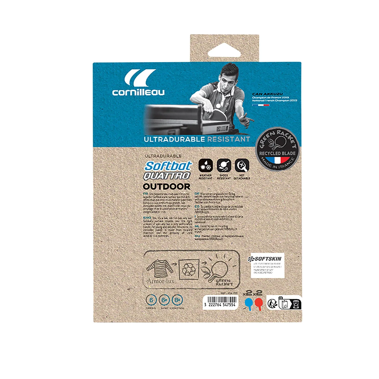 Cornilleau Softbat Pack Quattro raquettes extérieur x4