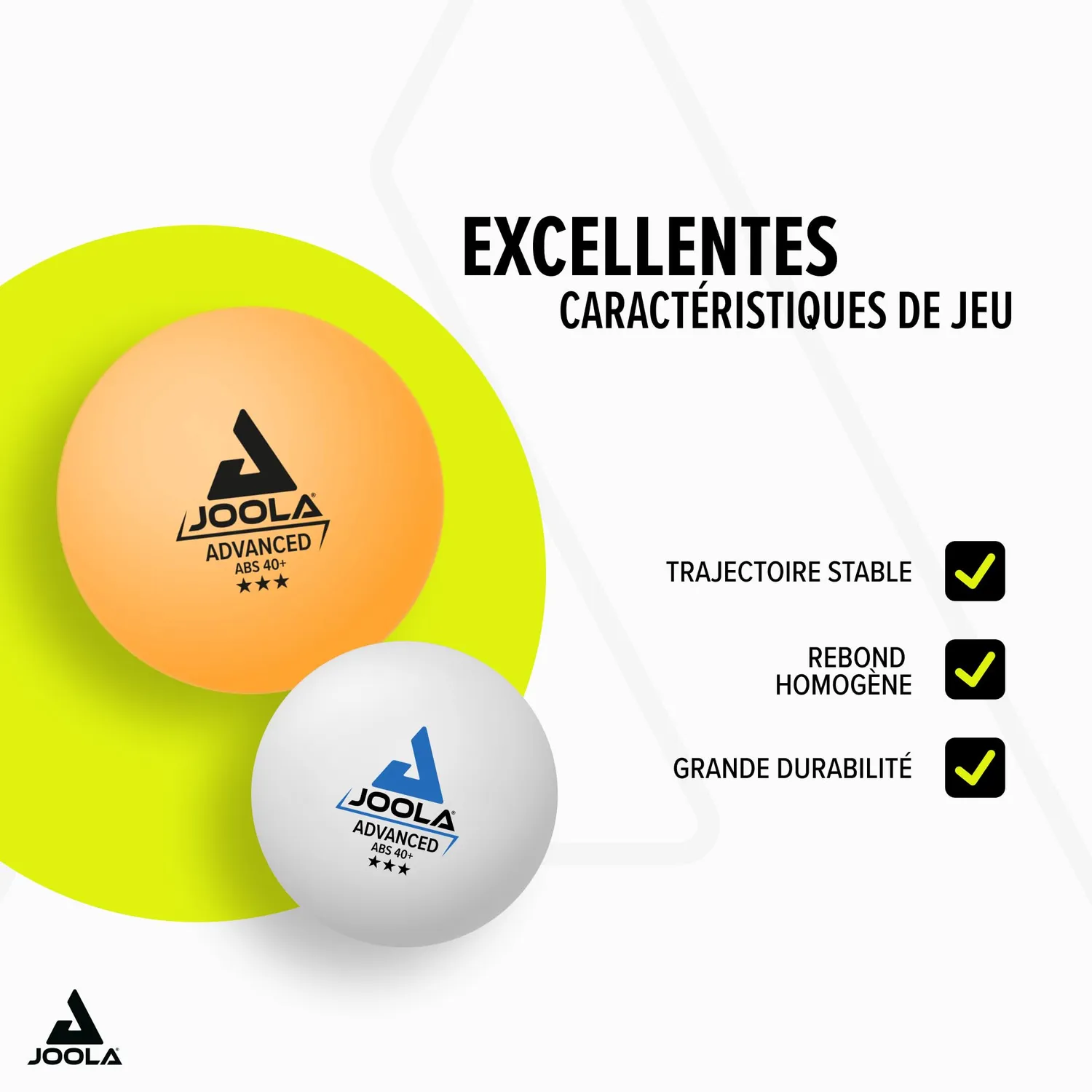 JOOLA Training Advanced balles ping-pong 15 pièces 3 étoiles