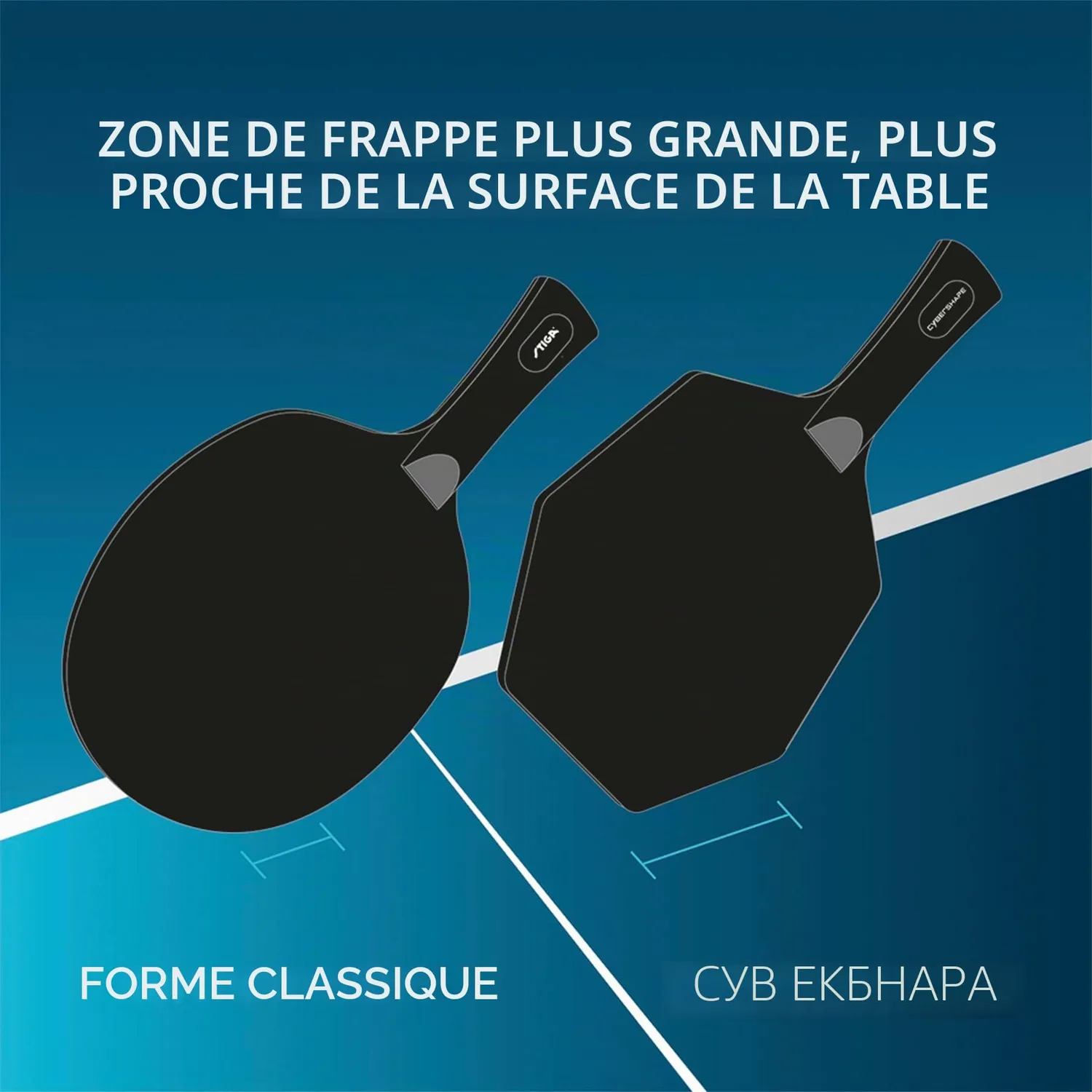 STIGA Cybershape Wood bois tennis de table offensif 85 g