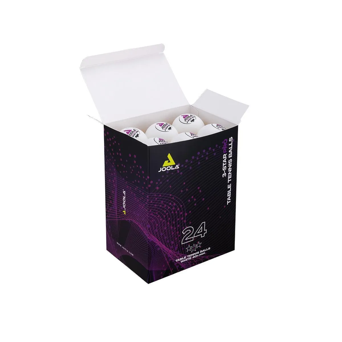 JOOLA 3-Star Pro 40+ balles tennis de table x24 blanches