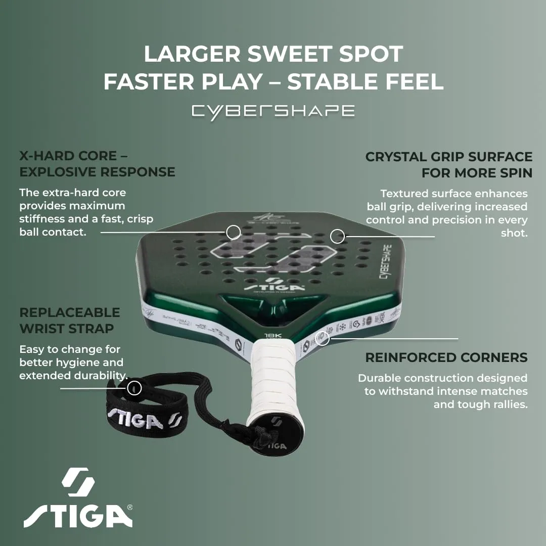 STIGA Cybershape raquette padel Adam X Hard 360g puissance