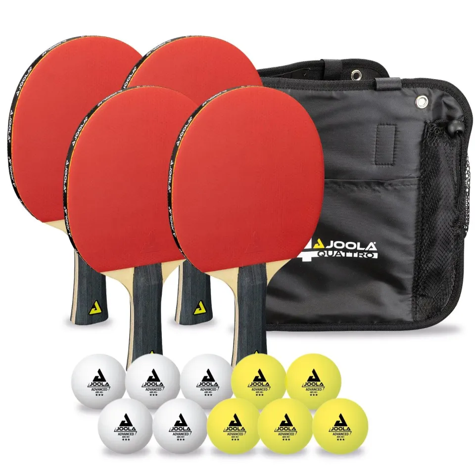 JOOLA Quattro set tennis de table 4 raquettes + 10 balles