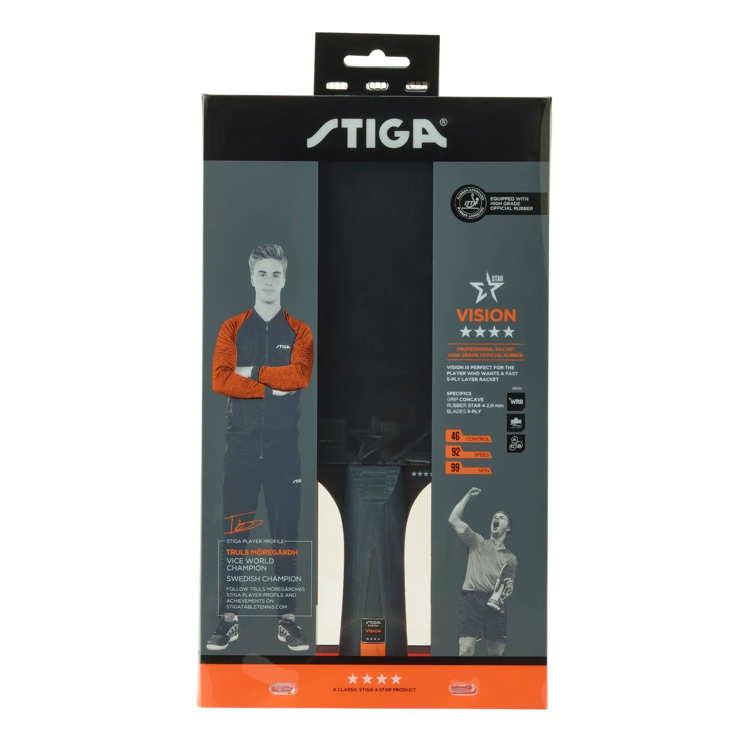 STIGA Vision 4 étoiles raquette tennis de table rapide