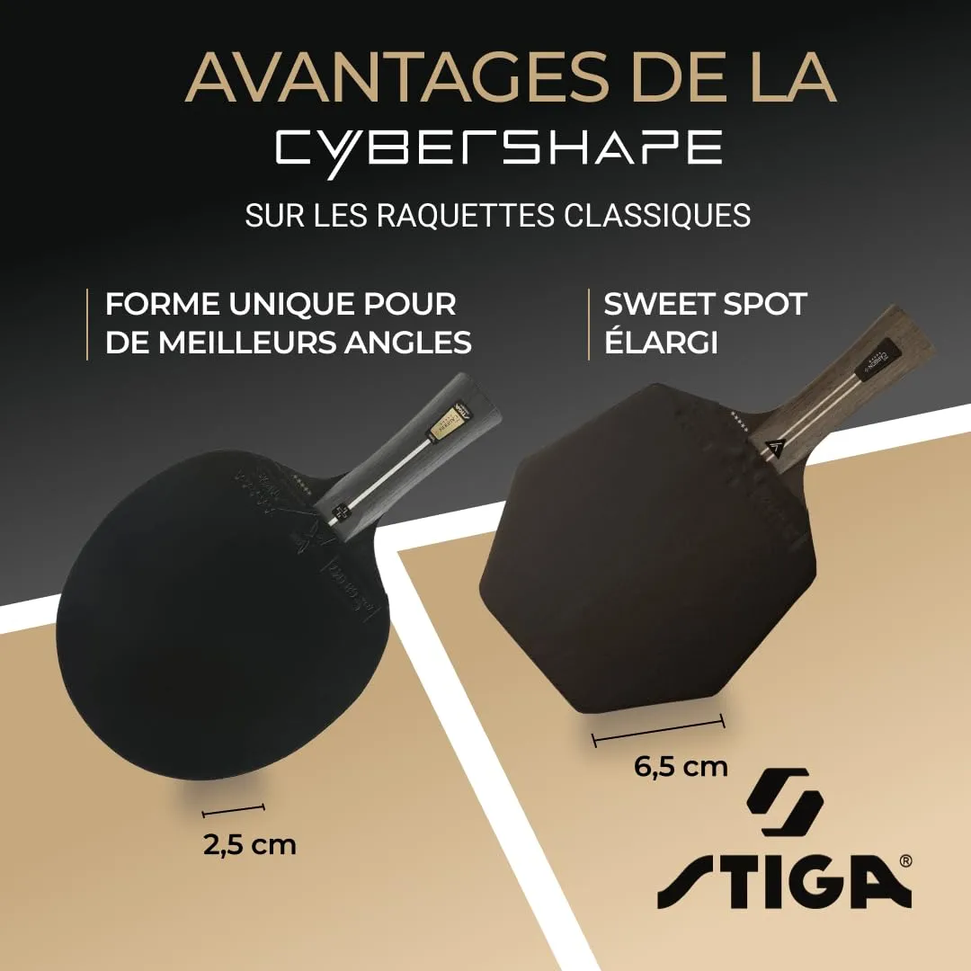 STIGA Cybershape Pro Carbon+ raquette ping 5 étoiles
