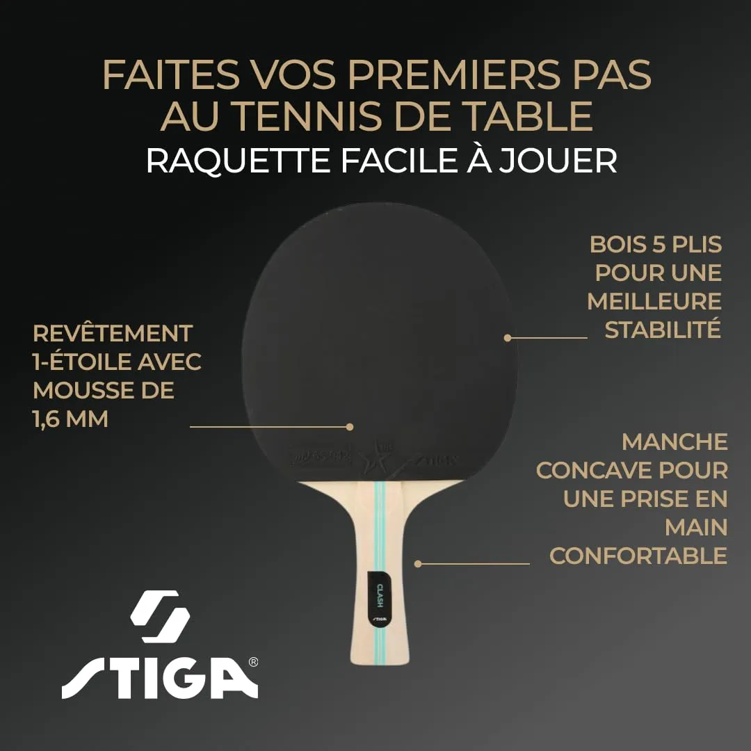 STIGA Hobby Clash raquette ping-pong contrôle noir/rouge