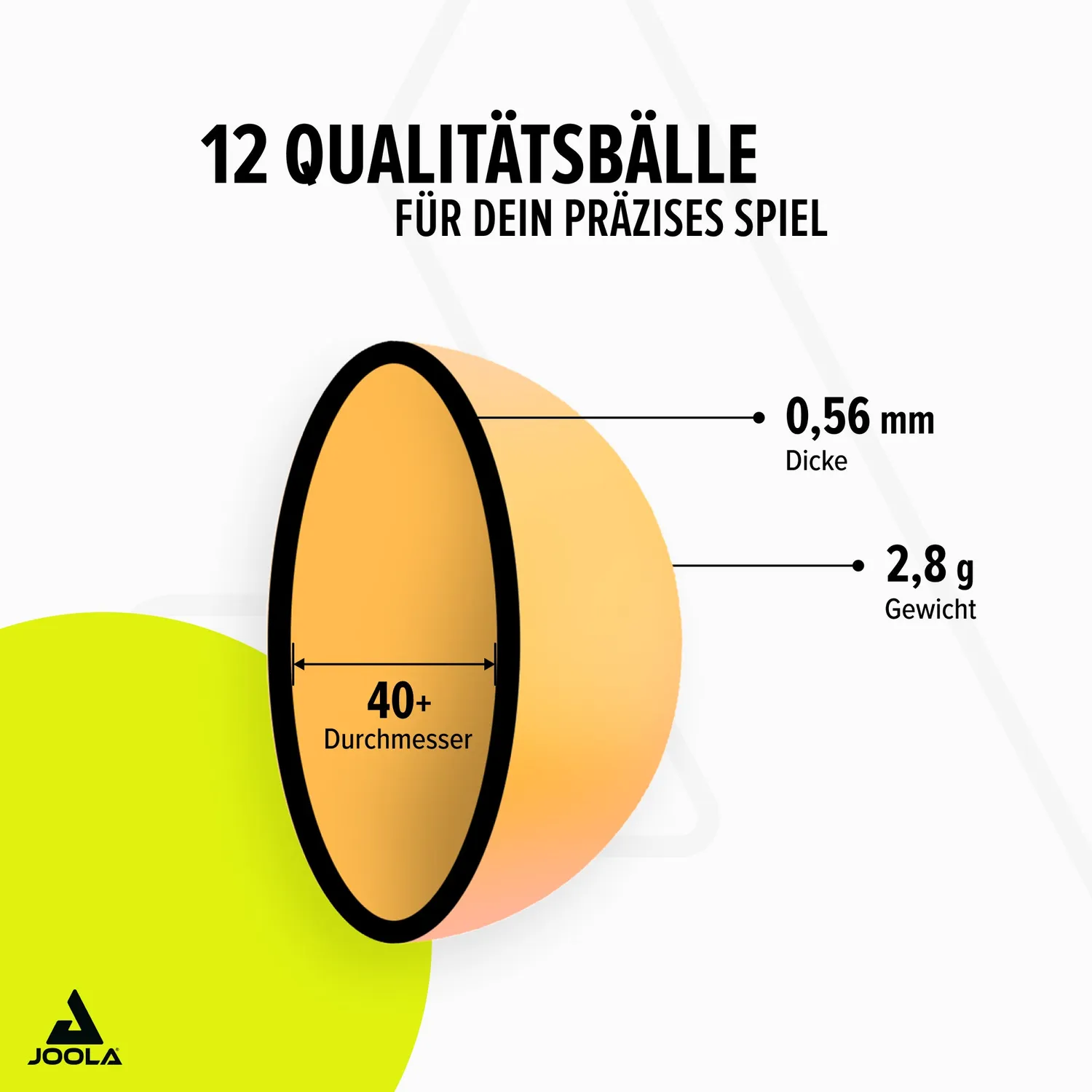 JOOLA Spinball balles de ping-pong bicolores pack de 12
