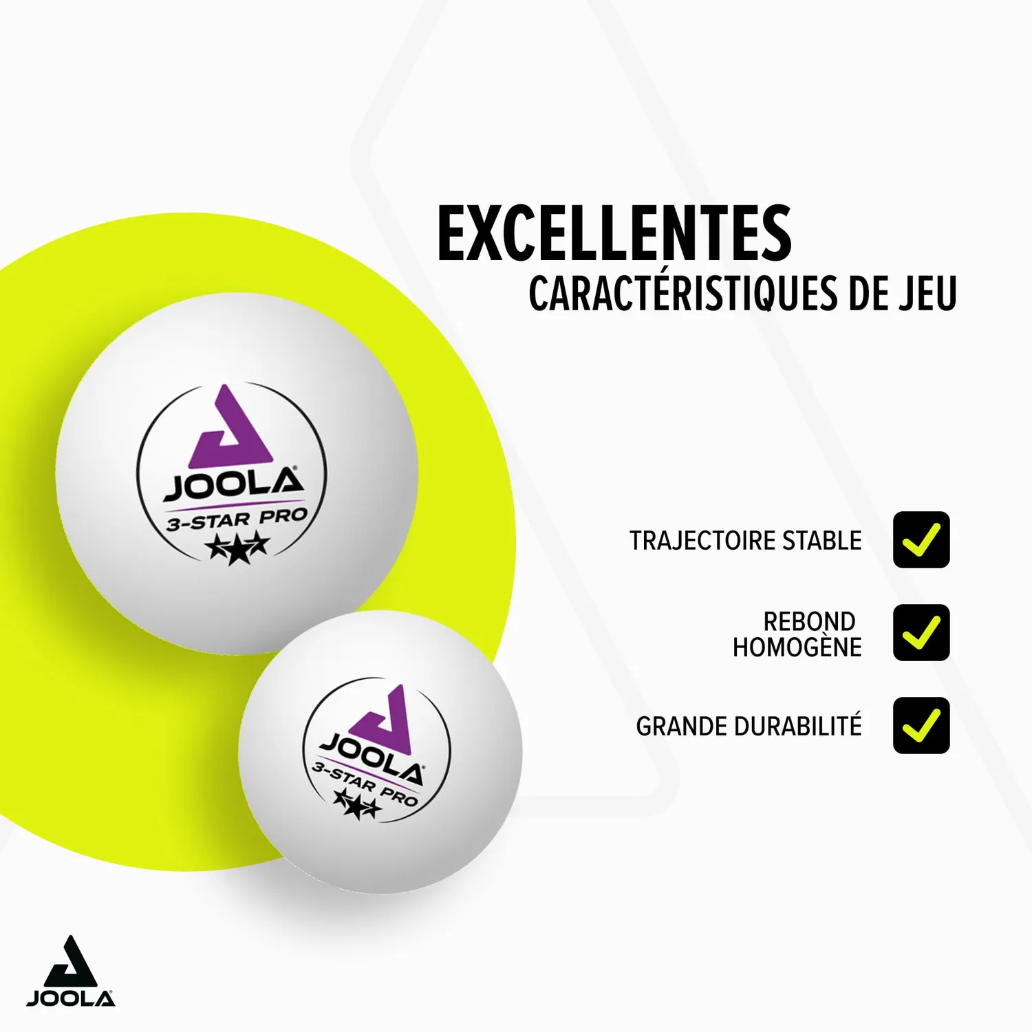 JOOLA 3-Star balles ping-pong blanches x24