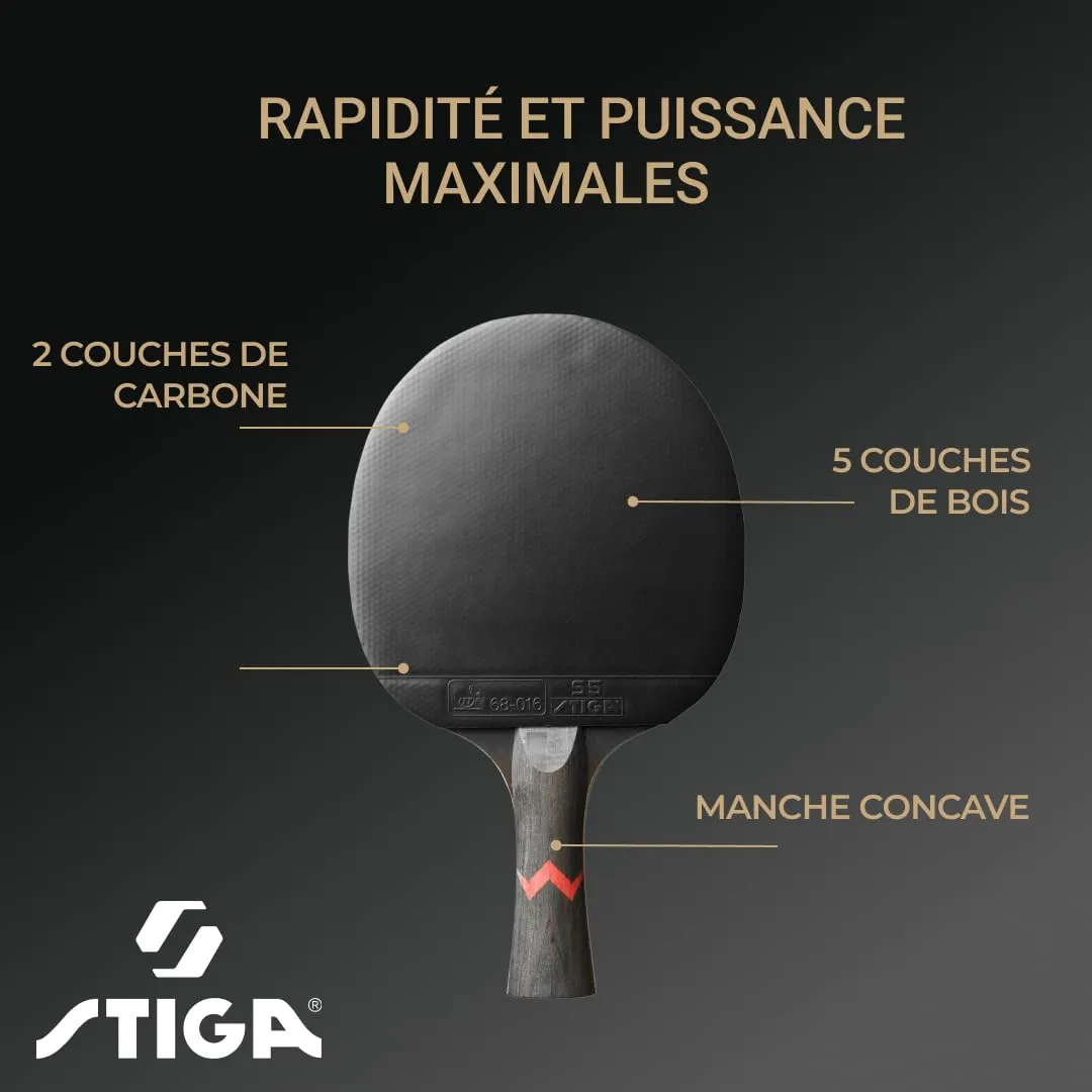 STIGA Royal Carbon 5 Star raquette ping pong Touch Carbon