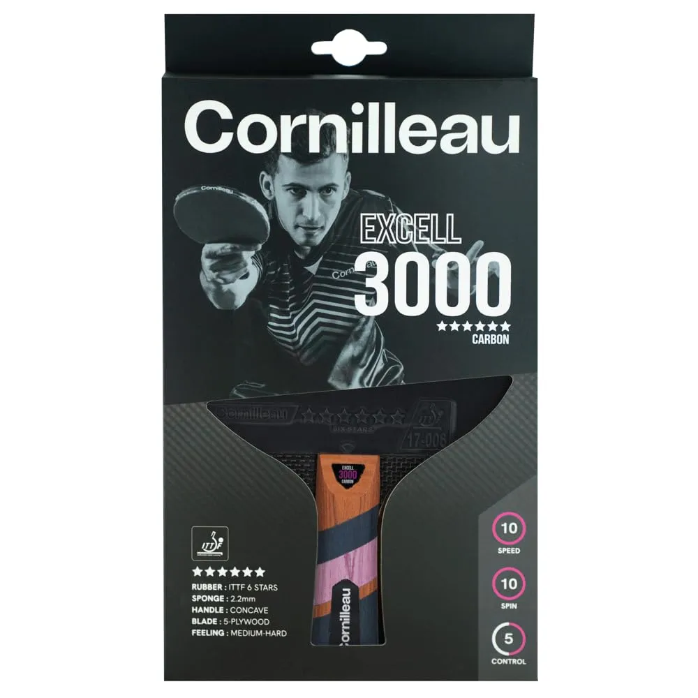 Cornilleau Excell 3000 Carbon raquette ping pong intérieur Off+