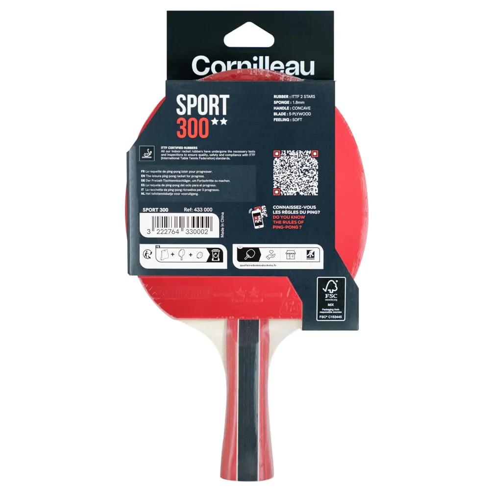 Cornilleau Sport 300 raquette ping-pong intérieure 2 étoiles