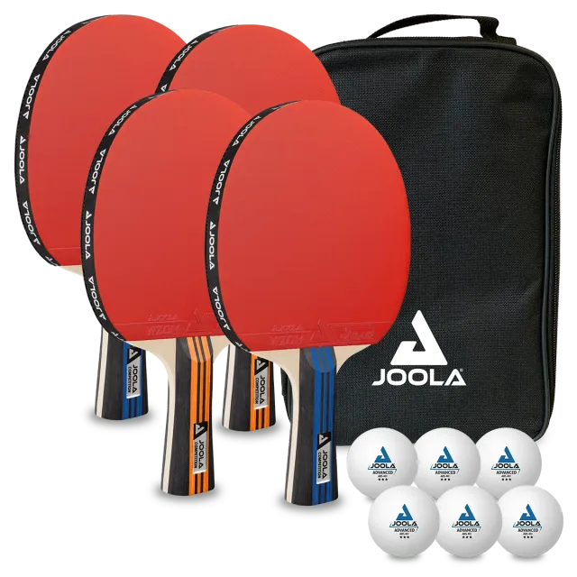 JOOLA Family Advanced set ping pong 4 raquettes 6 balles ITTF