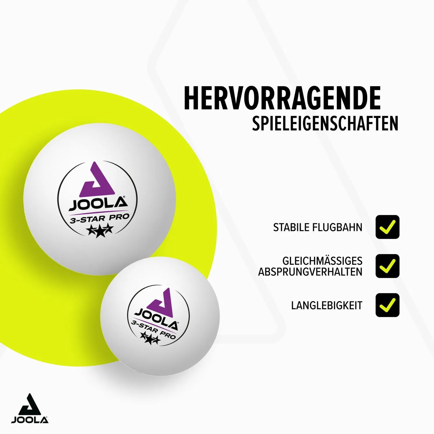 JOOLA 3-Star Pro 40+ balles tennis de table blanches lot 12