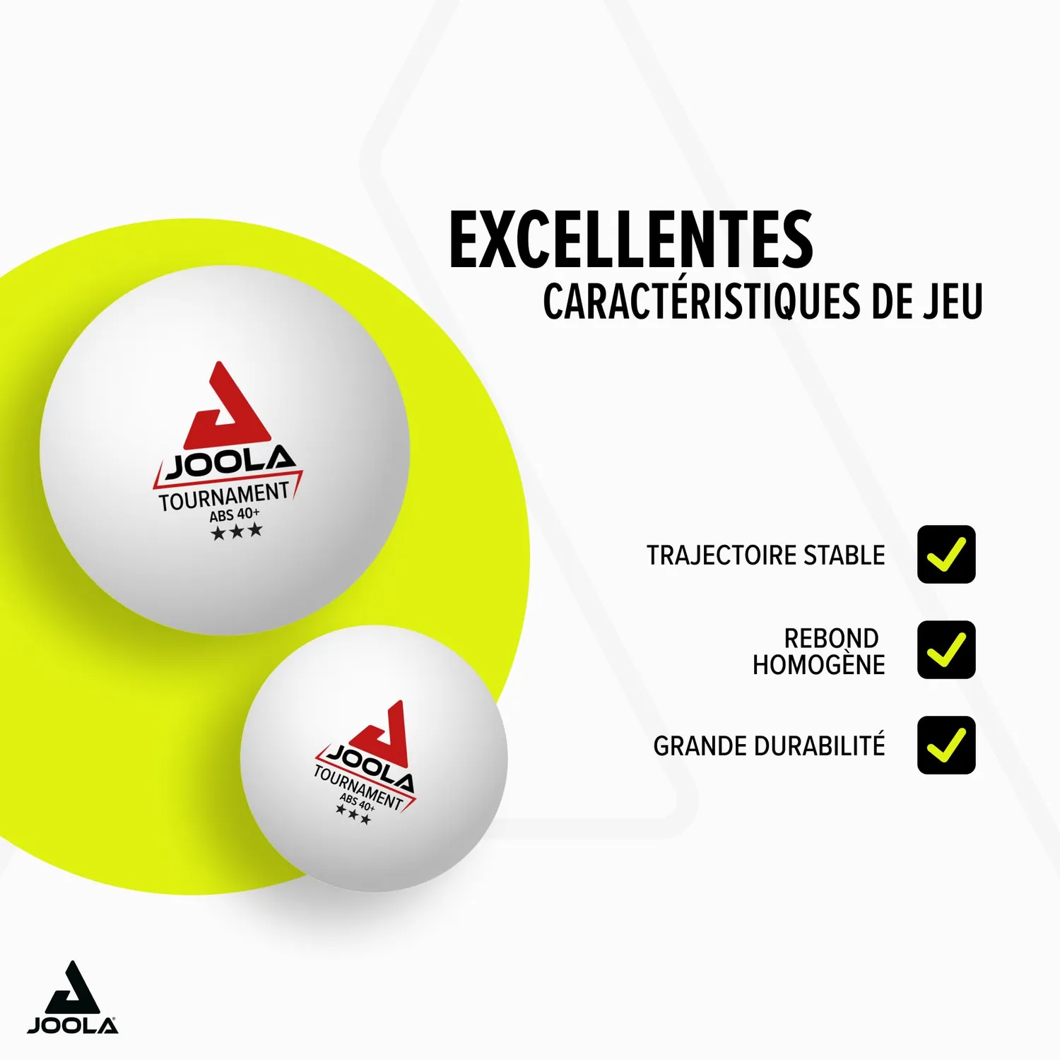 JOOLA Tournament 40+ balles ping-pong blanches x72 3 étoiles