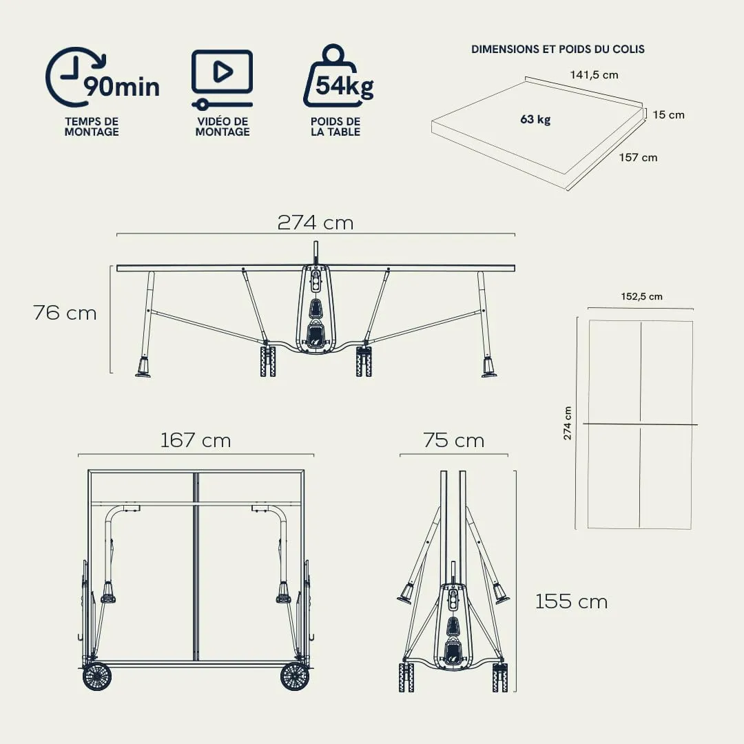 Cornilleau 200X Outdoor table ping-pong extérieur bleu
