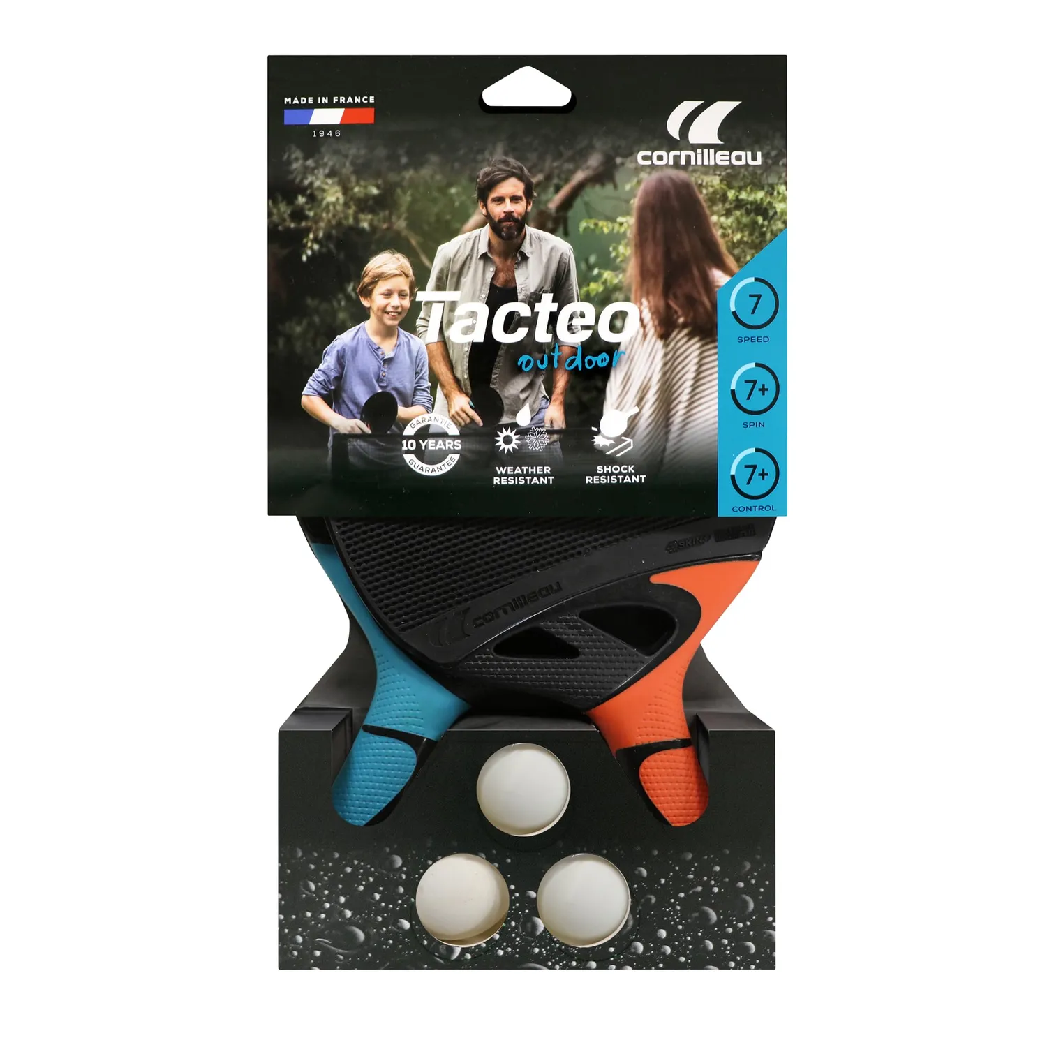 Cornilleau Tacteo Pack Duo raquette extérieur ultra résistante