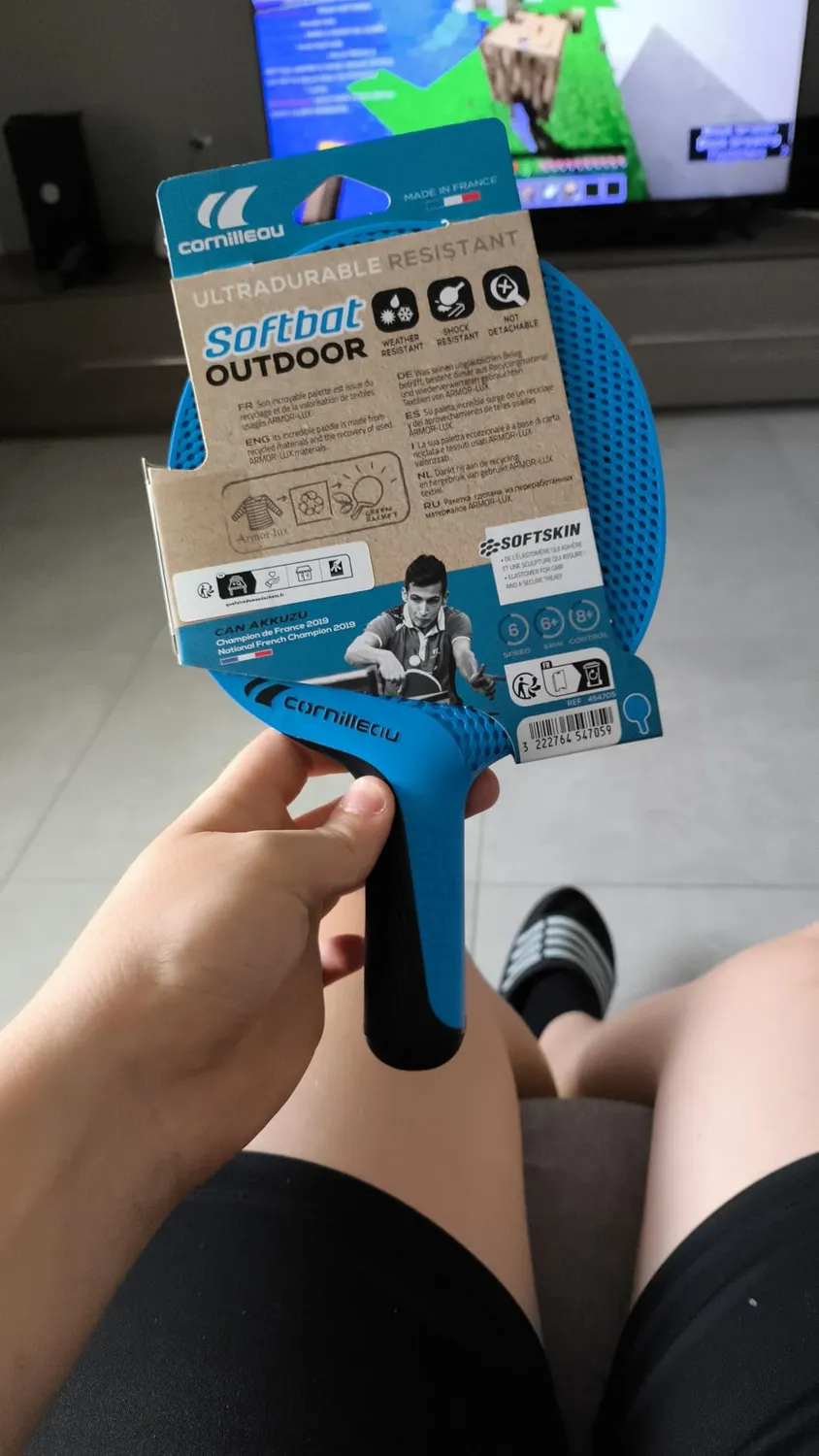 Cornilleau Softbat raquette ping-pong outdoor bleue