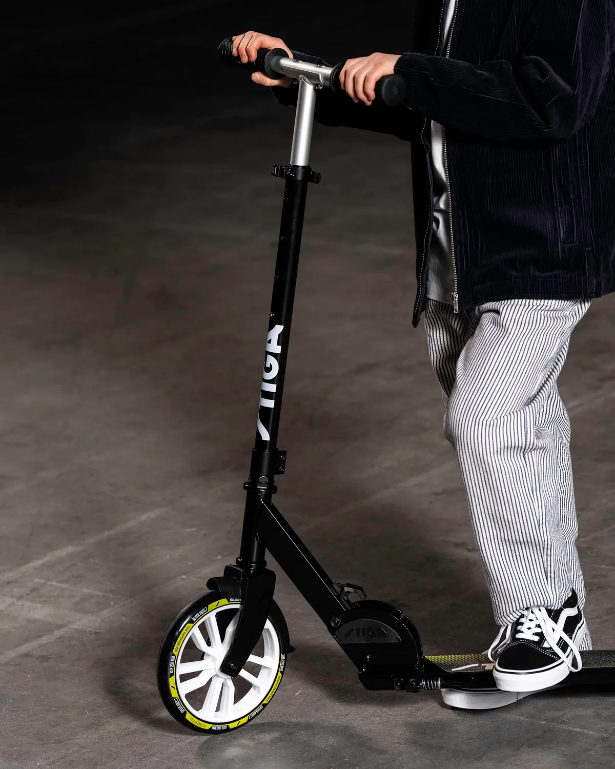 STIGA Route 200-S trottinette pliable blanc-bleu 200 mm