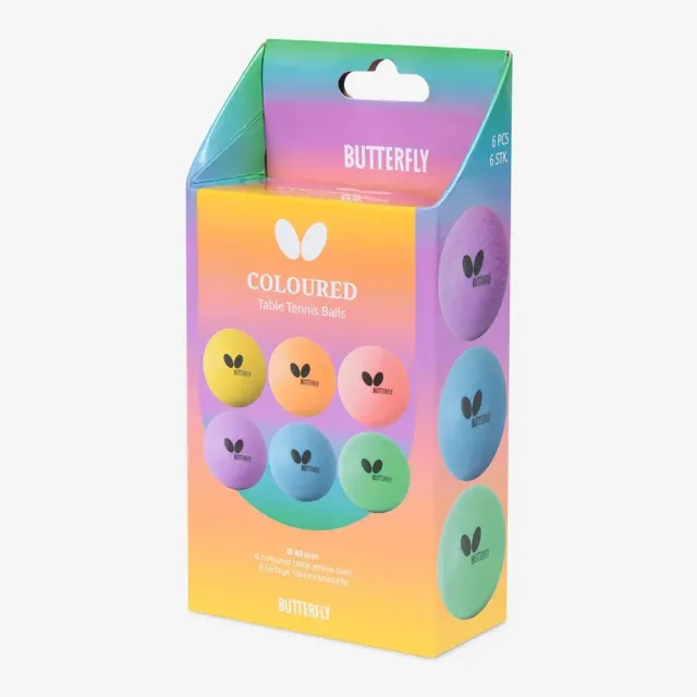 Butterfly Three-Star balles ping-pong couleur mix 6 pcs