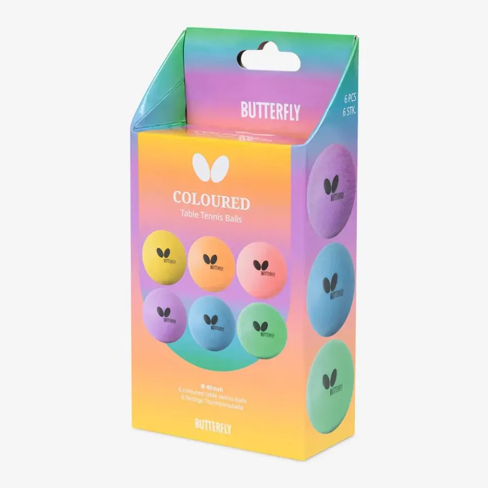 Butterfly Three-Star balles ping-pong couleur mix 6 pcs