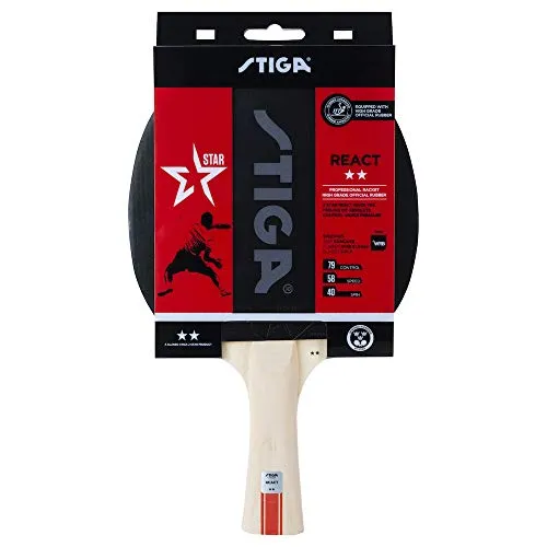 STIGA React 2 étoiles raquette ping-pong Noir Rouge
