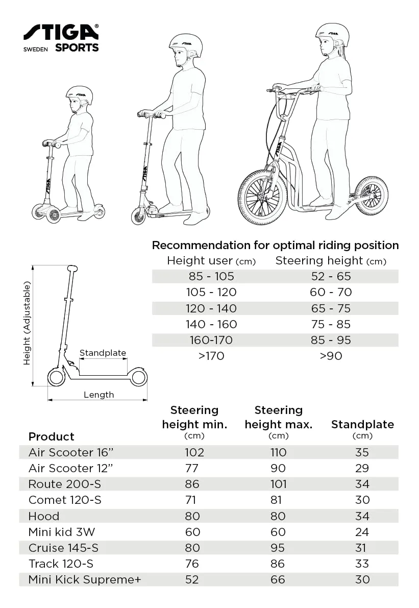 STIGA Air Scooter trottinette grandes roues 12" frein à main