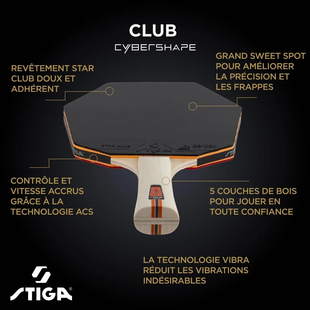 STIGA Club Cybershape raquette tennis de table débutant